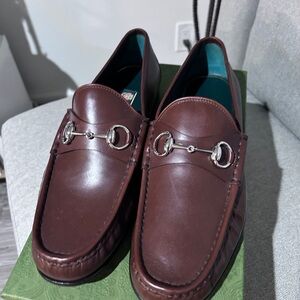 1953 Gucci Horsebit Brown Leather Loafers with Silver Accents